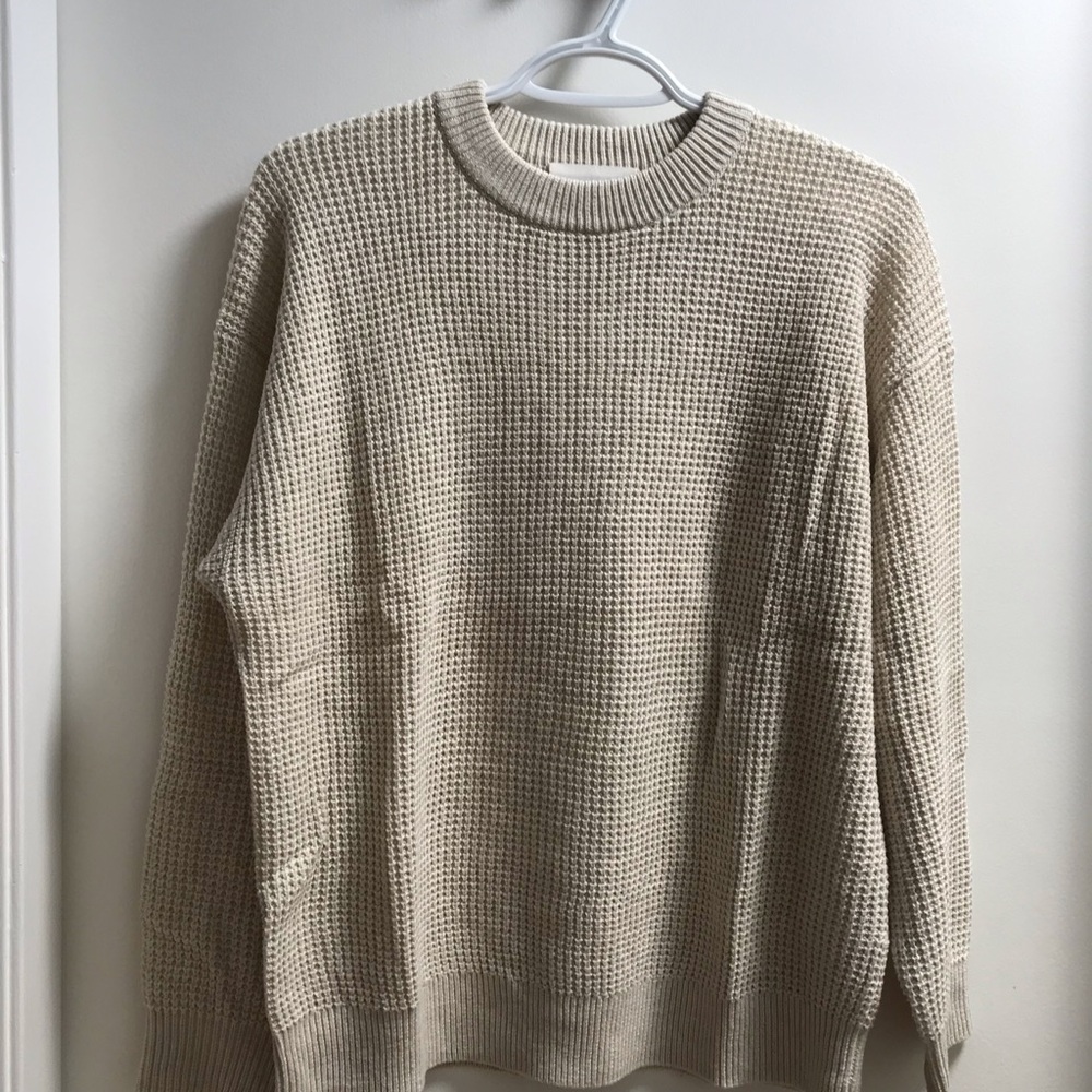 Wilfred Heathered Beige Crewneck Sweater